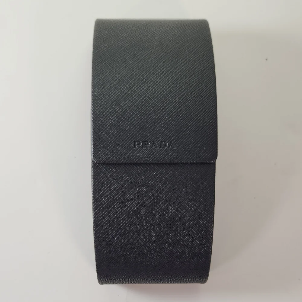 PRADA SAFFIANO Black Leather Sunglasses Case EUC